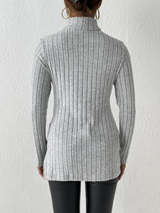 Factory <strong>Ladies</strong> Winter High <strong>Turtle</strong> <strong>Neck</strong> Long Sleeve Knitted Tops Pit Stripe Bodycon <strong>Jumper</strong> Pullover Women Sweater Crewneck Knit - Product Image 4
