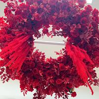 Arche florale artificielle en soie rose rouge profond et amarante, faite à la main, durable, pour décoration suspendue au plafond de mariage