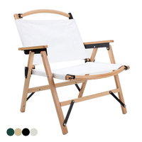 Chaise Kermit Design moderne Démontable Pliable Camping Meubles d'extérieur en bois Durable Chaise de plage avec grain de bois pour utilisation au parc