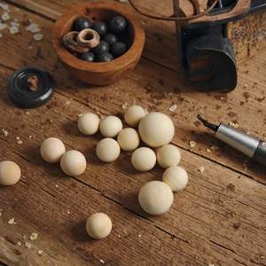 ลูกปัดไม้ทรงกลมทำด้วยตัวเอง10-50มม. ลูกปัดไม้ที่เป็นมิตรกับสิ่งแวดล้อมสำหรับทำเครื่องประดับไม่มีรู - Product Image 6