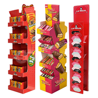 Présentoir mural en carton personnalisé avec clip, pour étagère de vente au détail, unité de présentation latérale ondulée pour les ventes d'impulsion