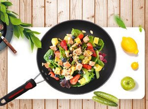 家庭料理用の鉄金属ガラスからのソフトタッチステイクールハンドル焦げ付き防止鍋鍋付き3個キッチン誘導調理器具セット - Product Image 4