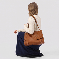 Tas Tangan Wanita Kulit Sapi Asli Model Fashion Label Pribadi OEM MOQ Kecil Pabrik Tas Selempang Wanita