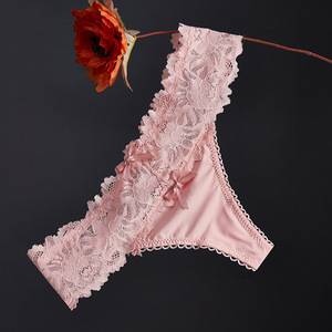 Nouvelle Arrivée : Culottes string respirantes en nylon pour femme, taille basse, motif lacé, coupe unie, lingerie en dentelle charmante, ultra-fines et sensuelles. - Product Image 6
