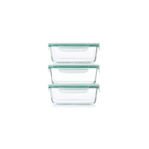 ภาชนะแก้วบอโรซิลิเกตขนาด 16x5 ซม. พร้อมฝาปิดสุญญากาศ ซิลิโคนกันรั่ว ชุดเก็บอาหาร 3 ชิ้น - Product Image 1