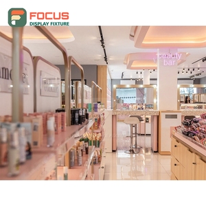 Support d'affichage personnalisé pour extensions de cheveux, en bois et verre, étagère multi-niveaux, présentoir de magasin - Product Image 1