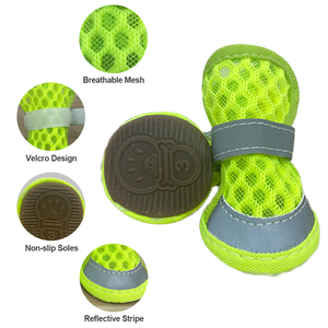Bunnyhi Gx003 Phản Quang Con Chó Lưới Thoáng Khí Đế Mềm Bảo Vệ Chân Bao Gồm Ngoài Trời Chống-Trượt 4 Pcs Con Chó Giày - Product Image 2