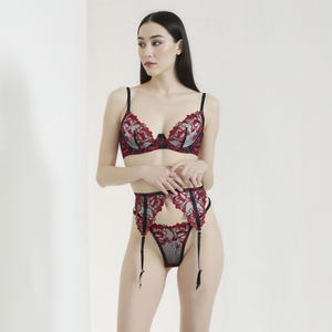 Set di mutandine con reggiseno in pizzo di alta qualità <span class=keywords><strong>intimo</strong></span> da <span class=keywords><strong>donna</strong></span> Push-Up con Logo per ragazza carina in vita per uso quotidiano - Product Image 2