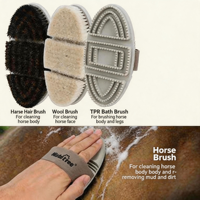 Kit de toilettage pour chevaux gris, ensemble complet de brosses portables, peigne pour l'équitation, l'écurie et les concours