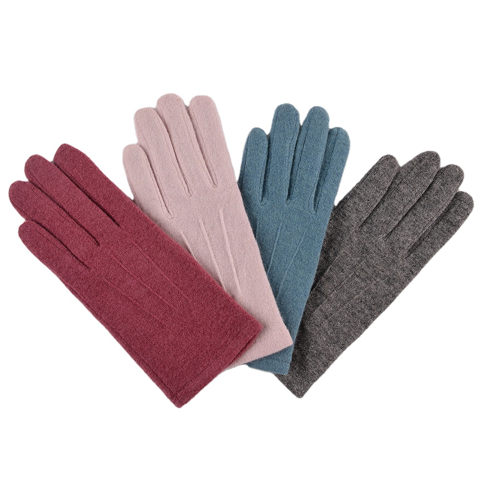 Дешевые повседневные перчатки без подкладки, вязаные шерстяные теплые перчатки для женщин