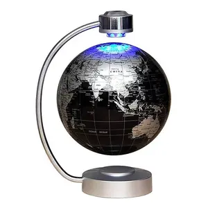 NHSUNRAY-Globo flotante de levitación magnética, bola giratoria de 8 pulgadas, iluminada con mapa del mundo, tierra, para escritorio, oficina y hogar