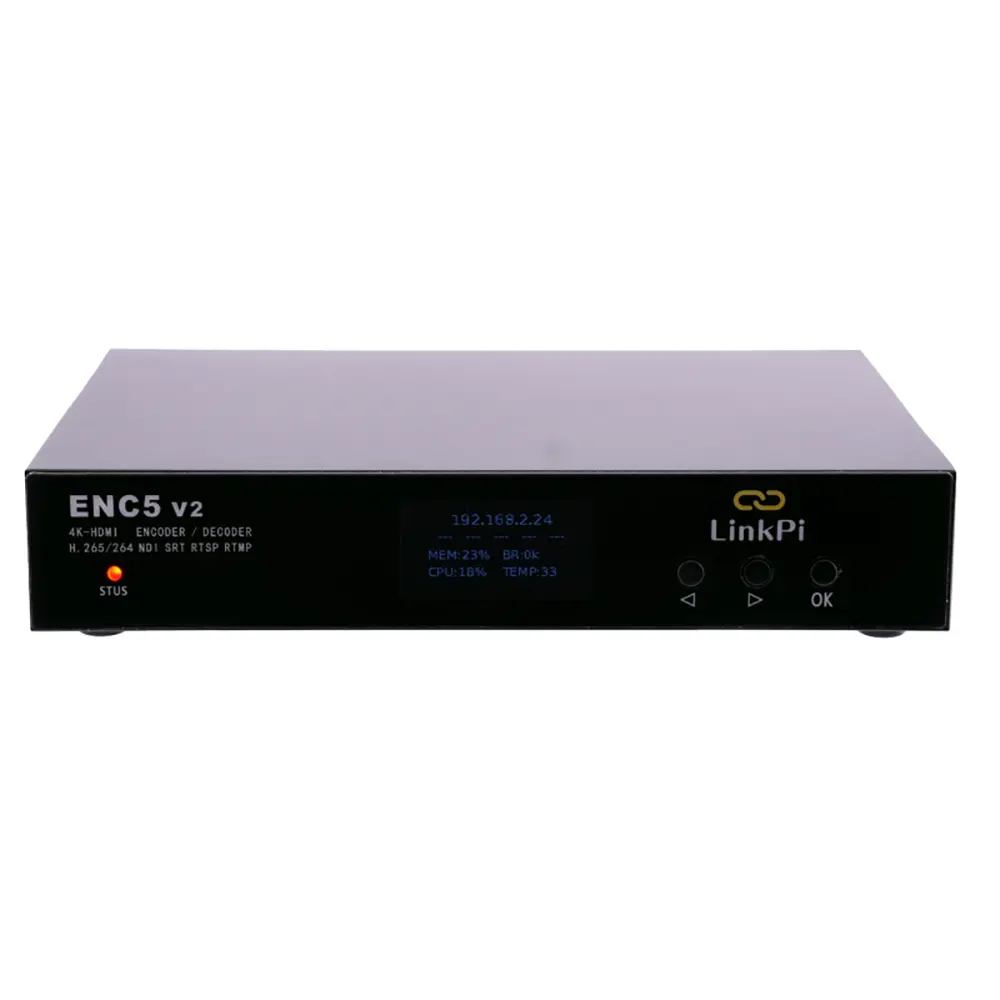 ENC5-V2 Pi 5-Port HDMI Encoder 4K 1080P ndi HX SRT RTMP rttsp Live Stream IPTV ipcam 4GB DRR4สนับสนุน vmix/obs