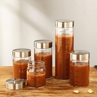 Bocal de conservation alimentaire en verre borosilicate LOGO, sans BPA, étanche, avec échelle graduée, hermétique et durable, pour jus et boissons