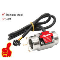 Sensor Aliran Air Baja Tahan Karat 304 Dn40 Dn50 DC5V 1.5 Inci G2 Inci Pengukur Aliran Turbin Hall