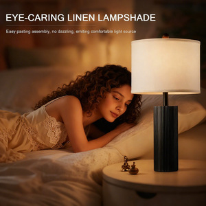 Modern Table Lamp Metal Body Off White Shade Touch Control Cordless LED <b>Decorative</b> <b>Light</b> Bedroom Desk Use - Product Image 2