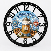 Reloj de Pared de Hierro Personalizado de 25 cm con Diseño de Pavo de Acción de Gracias, Reloj de Pared de Metal Rústico, Silencioso, sin Tictac, de Cuarzo