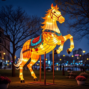 热卖耐用中国丝绸马灯手工制作传统动物形防水可重复使用装饰圣诞复活节 - Product Image 4