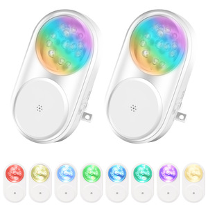 Modern Square Mini LED <b>Wall</b> <b>Plug</b>-in Bedroom Bed Lamp for Kids Baby <b>with</b> RGB <b>Lighting</b> Dimmable & DIY Design - Product Image 4