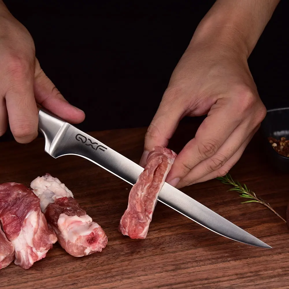 जर्मन स्टेनलेस स्टील के रसोई के चाकू हड्डी काटने पट्टिका मछली चाकू 7 इंच Boning चाकू
