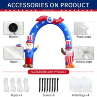 Vente en gros d'usine de produits de haute qualité des États-Unis Arche gonflable Uncle Sam et Aigle pour la Fête de l'Indépendance avec lumières LED