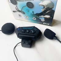 Casque de moto sans fil BT12 avec microphone pour la conduite, écouteurs pour casque