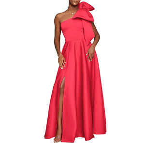 Plus-Size Red Empire-Style Luxe Sleeveless &amp; Latest Pink Long Wedding <strong>Bridesmaid</strong> <strong>Dresses</strong> for <strong>African</strong> Women (Wholesale) - Product Image 5
