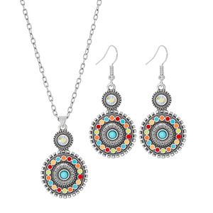 Bohemian Jewelry <b>Set</b> Necklace And Earrings Alloy <b>Crystal</b> Rhinestone Women's Party Fashion Jewelry - Product Image 5