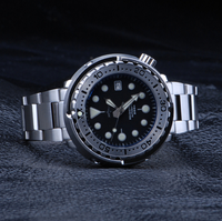 Rts — montre saphir de haute qualité, 30atm c3 argent warrior, thon, japon, nh35, en acier inoxydable, pour plongée sous-marine