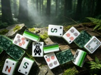 Nouvel ensemble de mahjong américain de luxe en acrylique transparent, durable, portable, pour 4 joueurs, tuiles de mahjong américain Forêt Verte