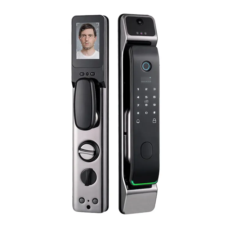 Combinaison de sécurité domestique électronique scanner d'empreintes digitales bronze serrure de porte intelligente serrure intelligente avec caméra serrure de porte intelligente