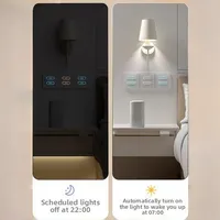 Veilleuse Ultra-Fine Zigbee/Interrupteur Intelligent avec Contrôle Vocal par Application, Bouton de Démarrage Programmé pour Réseaux Mesh, Texte Personnalisable