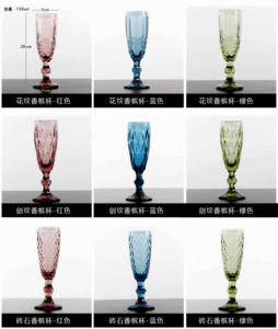 Copa grande de lujo, gran color reutilizables de copas de champán, color verde, vino, diamante, corte de cristal - Product Image 6