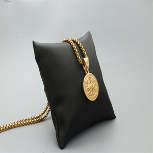 Collier avec pendentif chevalier Saint George en acier inoxydable, bijoux unisexes à la mode, cadeau - Product Image 3