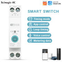 Interruptor de Circuito Inteligente Tuya con Medidor de Energía kWh de 63A, Relé de Temporización y Monitor de Consumo de Energía para Sistemas Domésticos