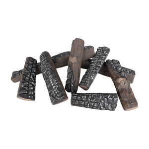 8 pièces <span class=keywords><strong>de</strong></span> bûches décoratives en céramique blanche <span class=keywords><strong>de</strong></span> bouleau pour foyer électrique moderne - Product Image 1
