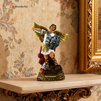 Statue personnalisée en résine de Saint Michel Archange, figurine religieuse d'ange, ornement de table/bureau, décoration catholique pour la maison et l'église