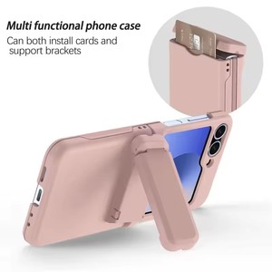 สำหรับ Samsung Galaxy <span class=keywords><strong>Z</strong></span> flip 7 6 5เคส7FE พับอเนกประสงค์มองไม่เห็นขาตั้งพับพื้นผิวผิวเคส3in1โทรศัพท์ - Product Image 2