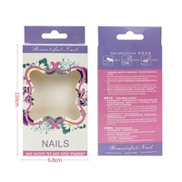 Boîte d'emballage en carton personnalisée avec logo fantaisie pour les ongles artificiels avec poignée et fenêtre transparente