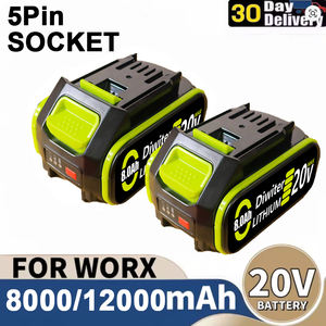 Nuova Batteria al Litio Originale Universale ad Alta Capacità 20V 8.0Ah/12.0Ah Compatibile con <span class=keywords><strong>Utensili</strong></span> Elettrici <span class=keywords><strong>WORX</strong></span> - Product Image 1