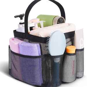 Custom Portable Drawstring <b>Foldable</b> Lightweight Quick Dry 8-Pocket Extra Large Shower <b>Bag</b> Multi-pocket Mesh <b>Beach</b> <b>Bag</b> - Product Image 2