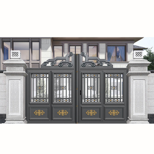 Porte en fer forgé de conception royale <span class=keywords><strong>suisse</strong></span>, dernière porte industrielle à battants automatiques, porte principale en aluminium - Product Image 6