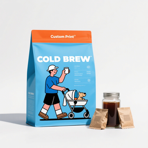 Borsa da caffè stampata personalizzata con valvola e cerniera <span class=keywords><strong>Confezione</strong></span> da caffè 2.5 kg - Product Image 1