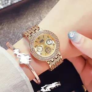 G & d שעון נשים משובץ יהלום יוקרה העליון קוורץ שעונים לנשים נשים Punk אלגנטי זרקון קריסטל שעון יד