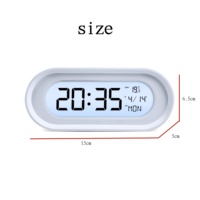 Multifunktionaler Digitaler LCD-Wecker mit Temperaturanzeige Hintergrundbeleuchtung Ein-Klick-Schlummerfunktion Stilvolles Ovales Design für Schreibtisch Schlafzimmer