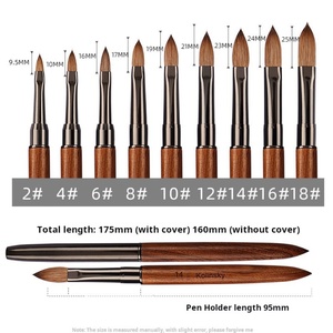 Factory Customized High-quality Professional Kolinsky Acrylic Nail <b>Brush</b> for Acrylic Powder Extension <b>Brush</b> for Nail Salon Shop - Product Image 6
