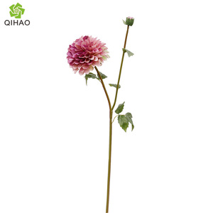 QIHAO Artificial Dahlia Flowers Plastic High Simulation Indoor Decorative Floral Arrangement Material Autumn Pink Light Purple - Product Image 5