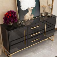 Maison moderne Salon Console en bois Armoire de couloir Buffet de cuisine de luxe blanc noir clair
