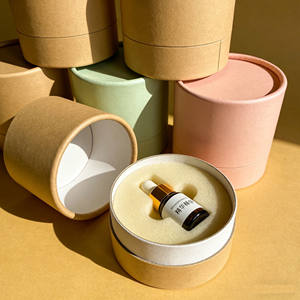 Emballage en tube de papier pour huile essentielle avec logo personnalisé, boîte cylindrique en carton protégée contre les UV avec insert en mousse sécurisé - Product Image 2