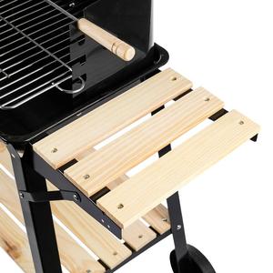 High Quality Modern Steel Charcoal <b>BBQ</b> Grill with Porcelain Enameled Finish and <b>Trolley</b> for Backyard Use - Product Image 4
