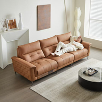 Ensemble de canapés inclinables de luxe modernes à cadre en bois pliable pour salon, fauteuil releveur électrique en cuir véritable en promotion